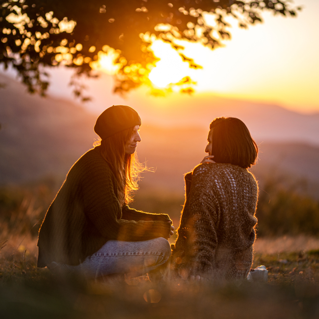 women in the mountains